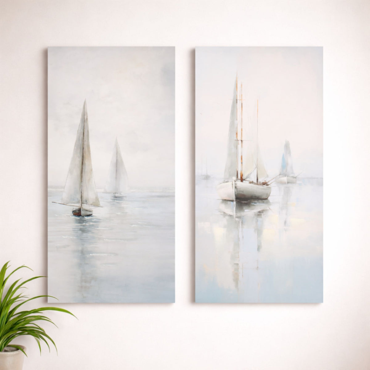 Sailboat Print (Set of 2) 12"L x 24"H Canvas -Ship Only