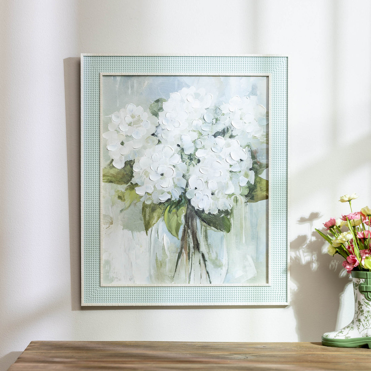 Hydrangea Frame 19"L x 24"H Canvas -Ship Only