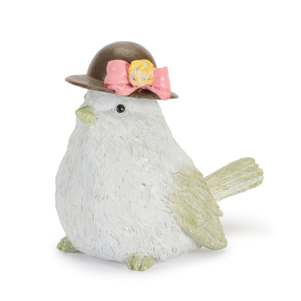 Bird w/Hat (Set of 2) 3.5"H, 4"H Resin -Ship Only