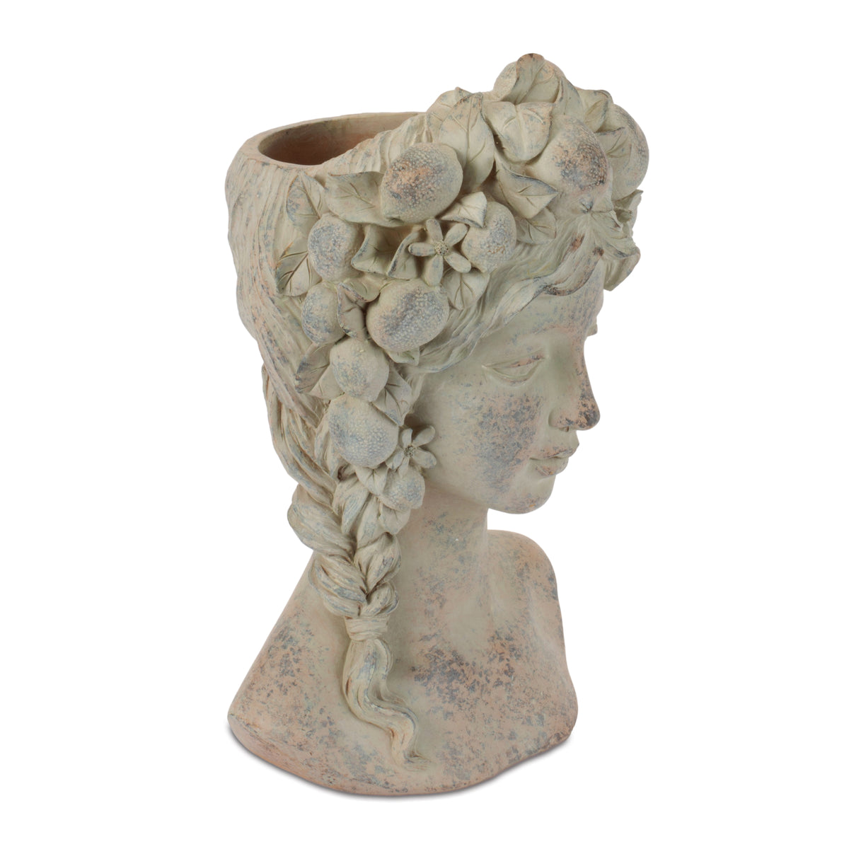 Woman Bust Container 10.5”H Resin -Ship Only