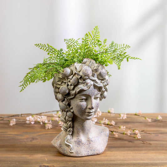 Woman Bust Container 10.5”H Resin -Ship Only