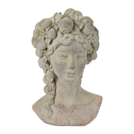 Woman Bust Container 10.5”H Resin -Ship Only
