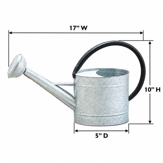 0.7 gal Oval Aged Zinc Watering Can -Ship Only