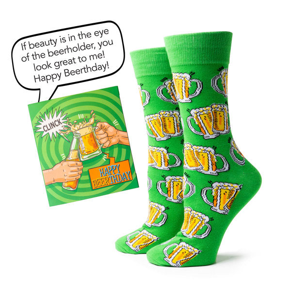 IT'S YO BIRTHDAY Gift Card Sock Set Happy Beerthday