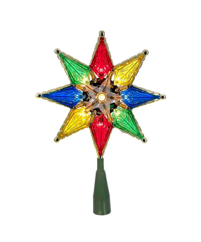 8" UL 10-Light Multicolored Star Treetop