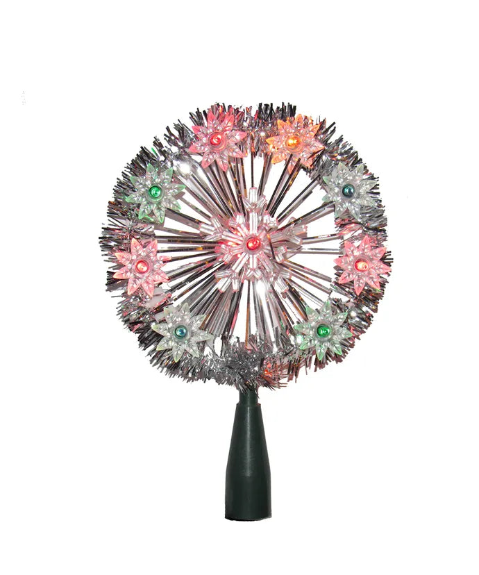 5.5" UL 10-Light Multicolored Snowflake Treetop