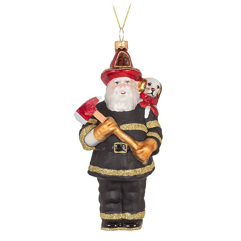 Fireman Santa Ornament