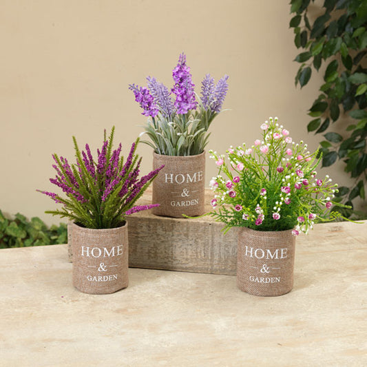 9.25" Wild Flower in Burlap Planter