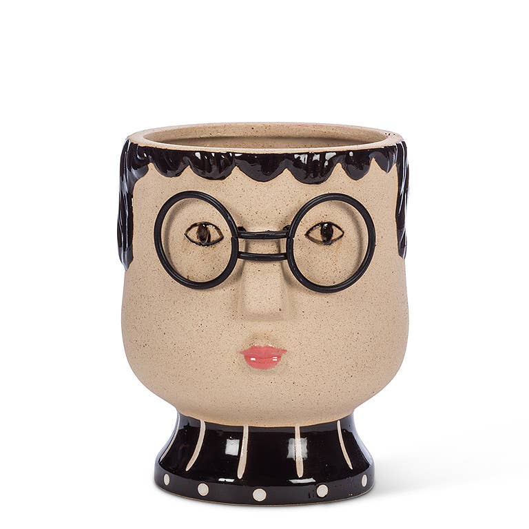 Md Face w/Glasses Planter