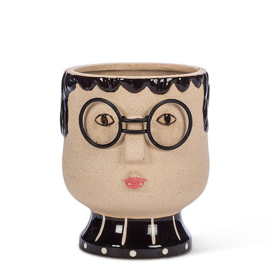 Md Face w/Glasses Planter