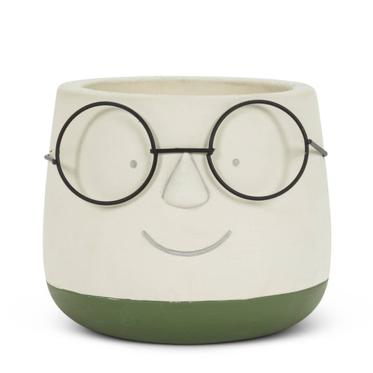 Lg Face Planter w/Glasses