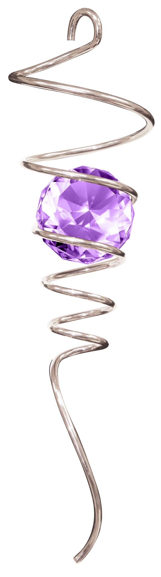 Silver / Purple - Crystal Spiral Tail