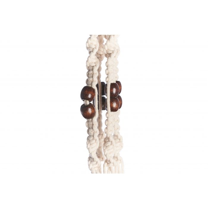 42" Brown Beaded Woven Cotton Plant Hanger