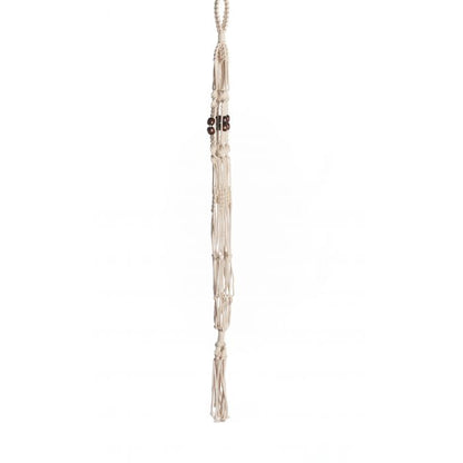 42" Brown Beaded Woven Cotton Plant Hanger