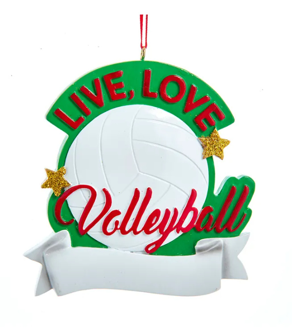 "Live, Love Volleyball" Ornament For Personalization