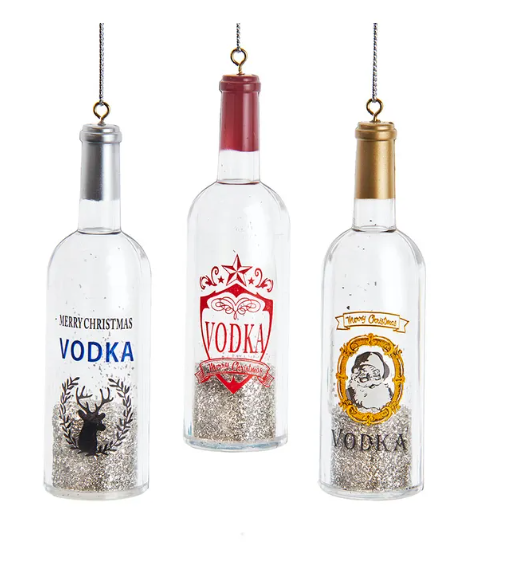 Acrylic Vodka Bottle With Glass Glitter Inside Ornaments