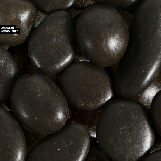 Polished Black River Rocks, 32 oz. Bags