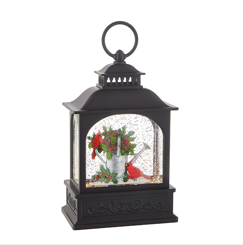 9.75” Cardinals on Watering Can Lighted Water Lantern