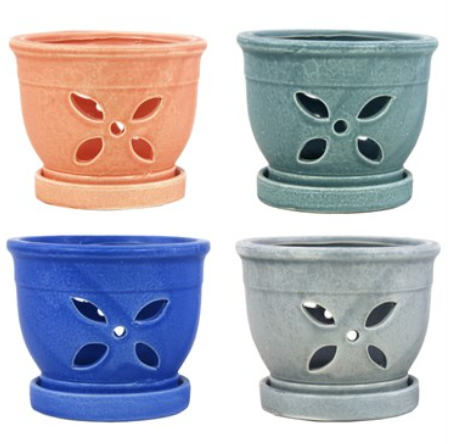 5.5" 4 Petal Orchid Pots