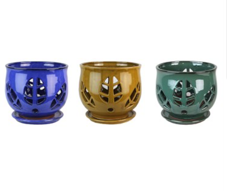 9.5" Tulip Leaf Orchid Pots