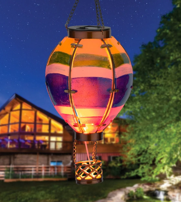 Hot Air Balloon Solar Lantern SM - Stripe