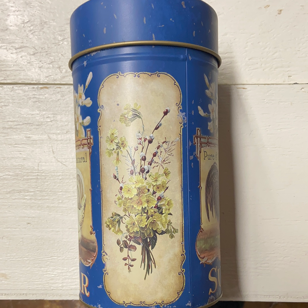 Farm 4 Piece Blue Jar Set Tea, Coffee, Flour, and Sugar