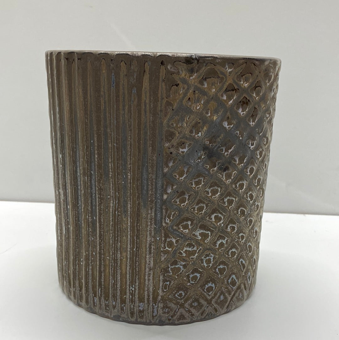 6.1"Cylinder Pot with Pattern Copper