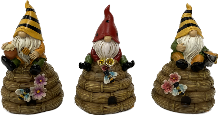 Resin Gnome Sitting on Beehive