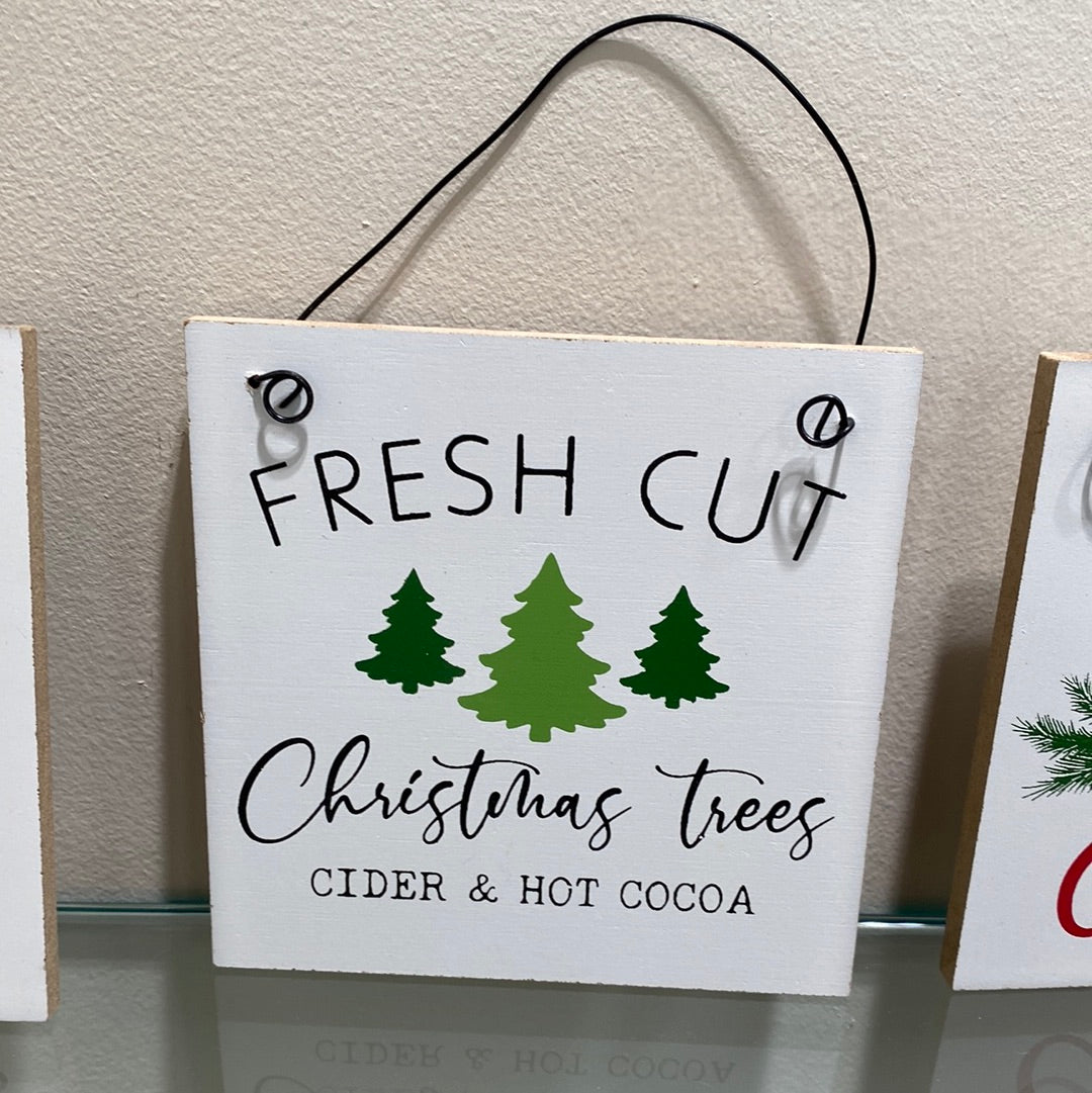 Wood Holiday Sign Ornament