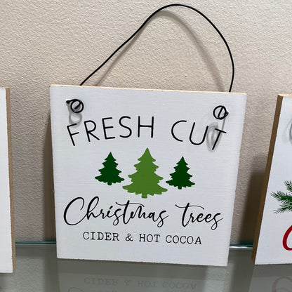 Wood Holiday Sign Ornament