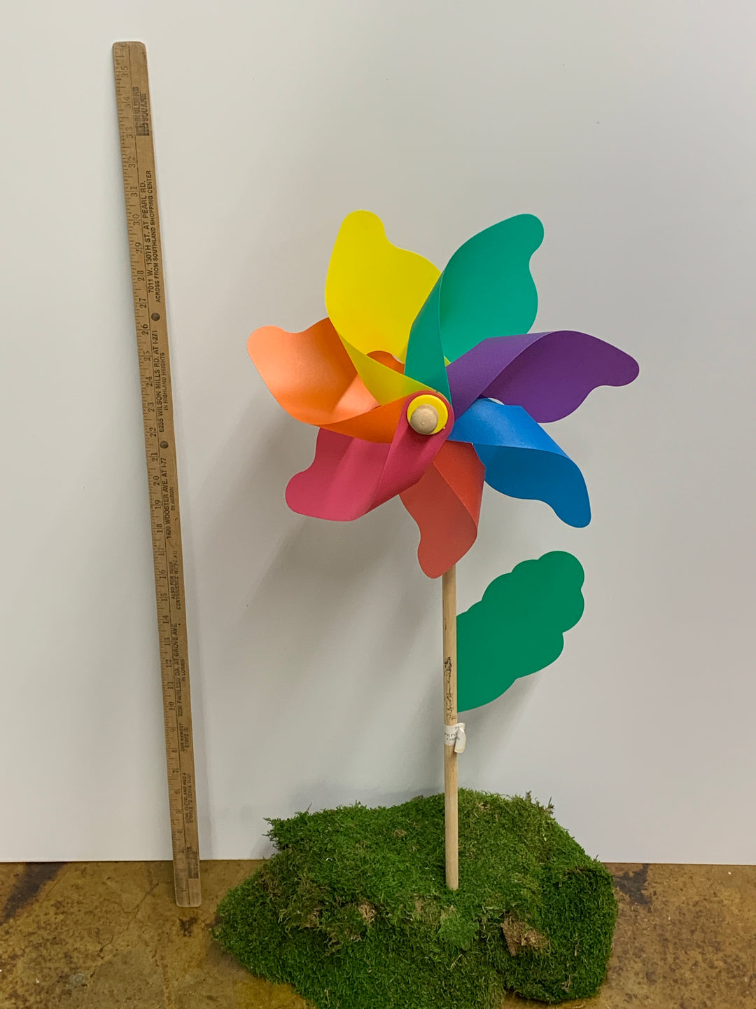 Rainbow Pinwheel Yard Stake