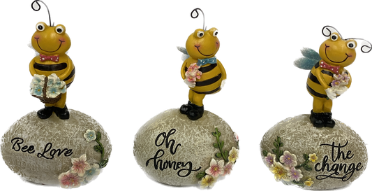 Bees Standing on Inspirational Sign