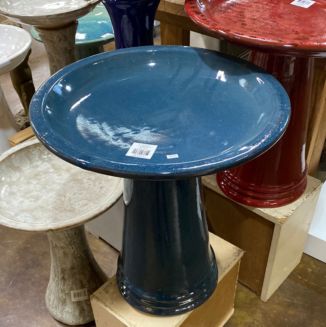 20.5" Sariah Birdbath Deep See Blue