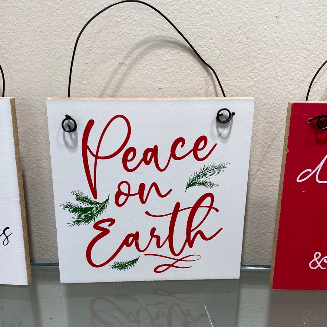 Wood Holiday Sign Ornament