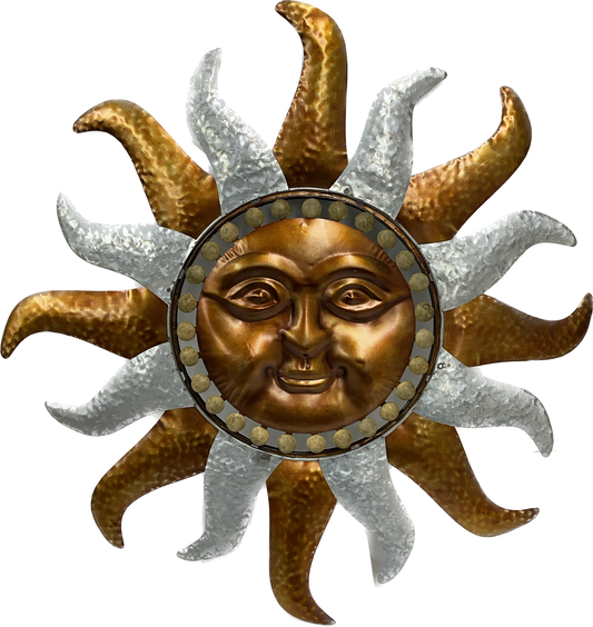Metal Sun Face Wall Decor 29.5" Diameter