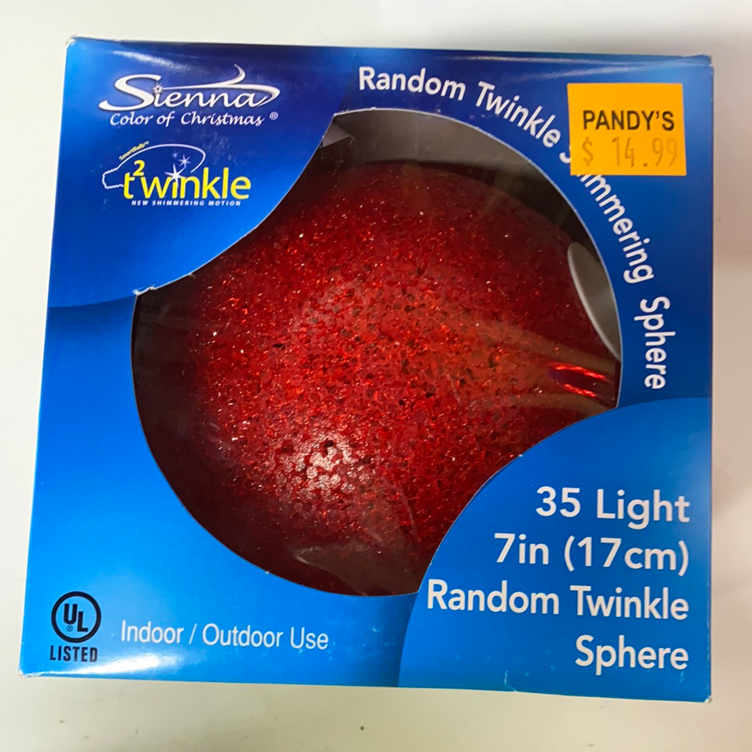 35 light 7in Red Random Twinkle Sphere