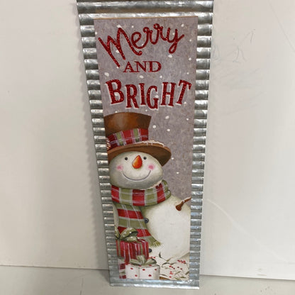 23.75” Wood and Galvanized Metal Holiday Sign