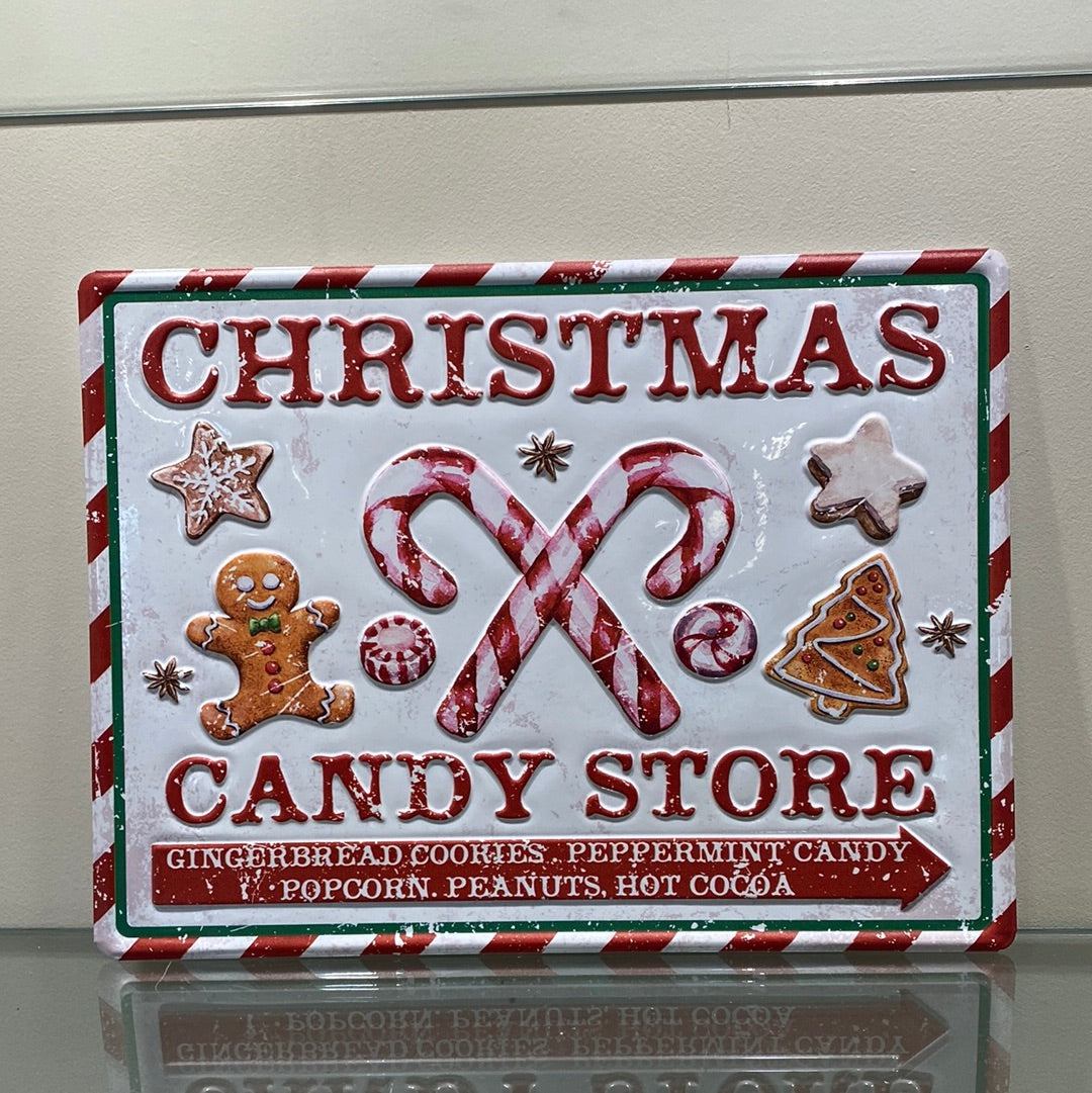 Metal Holiday Embossed Sign