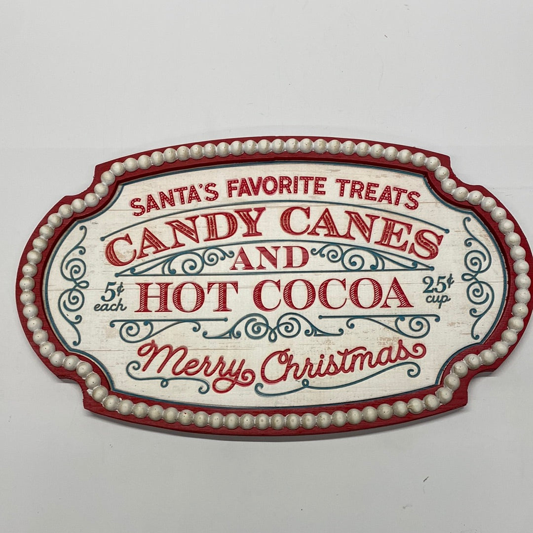 Candy Canes and Hot Cocoa Sign