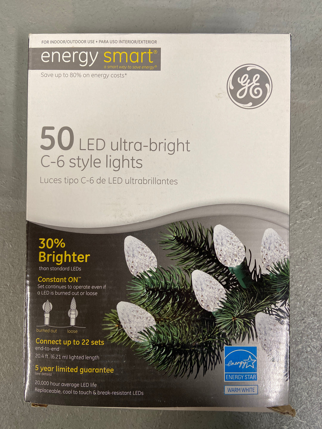 Holiday Lights Energy Smart 50 LED Ultra Bright Bulbs