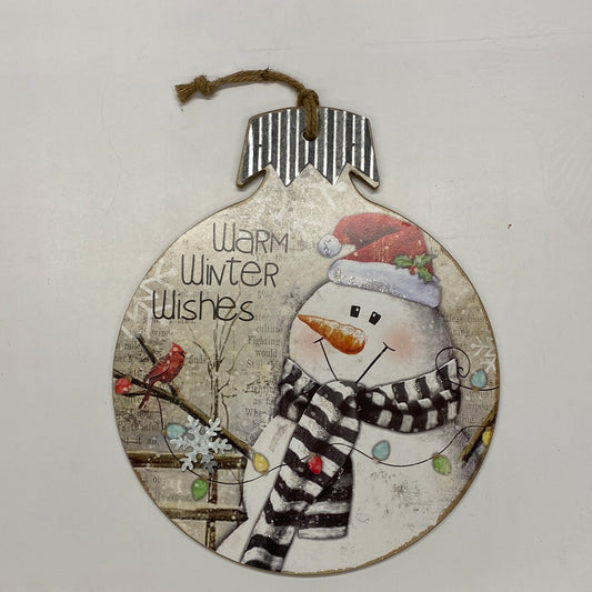Holiday Snowman Ornament Sign