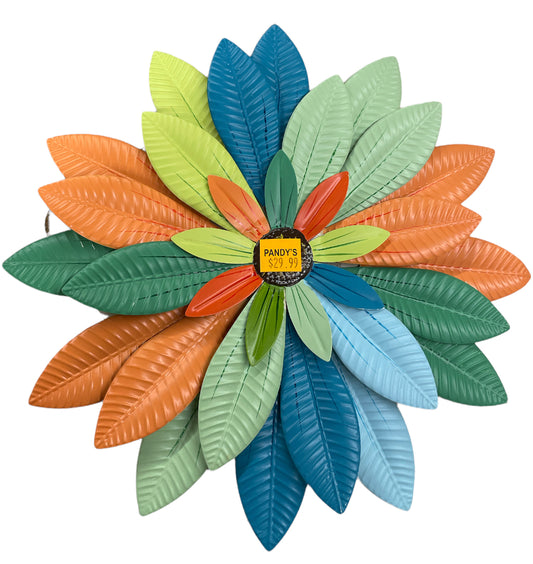 Multi Color Metal Wall Flower