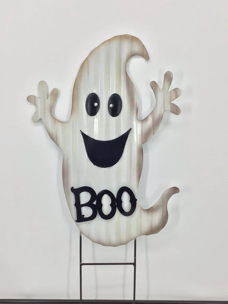 Metal Boo Ghost on 2 Sticks