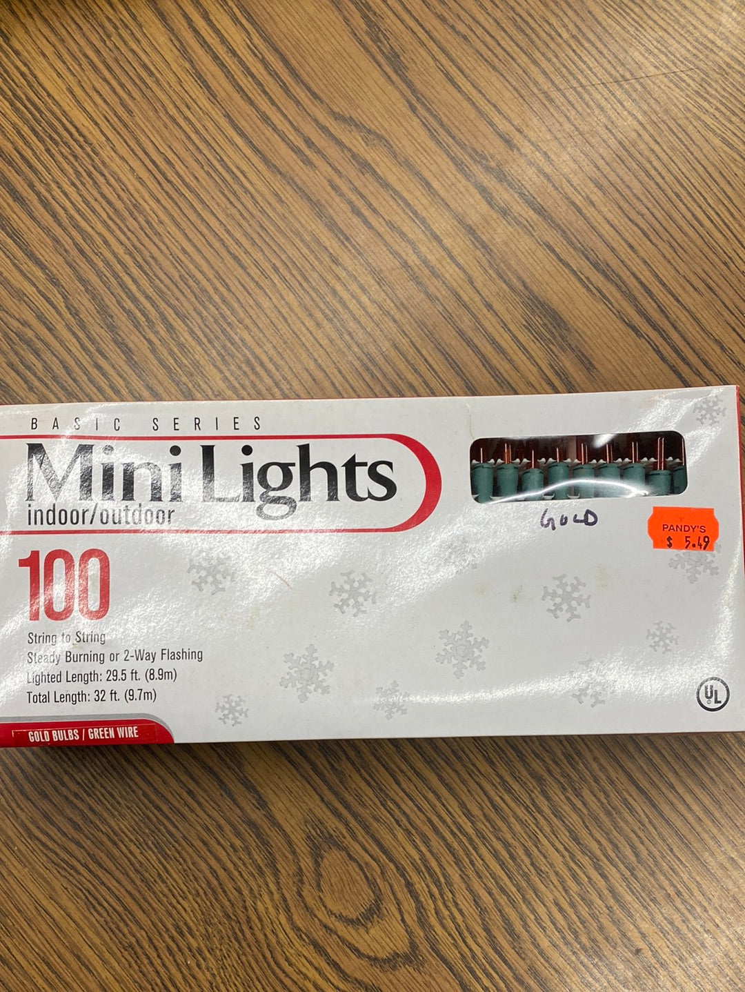 Holiday Lights Basic Series 100 Mini Lights Gold Bulbs