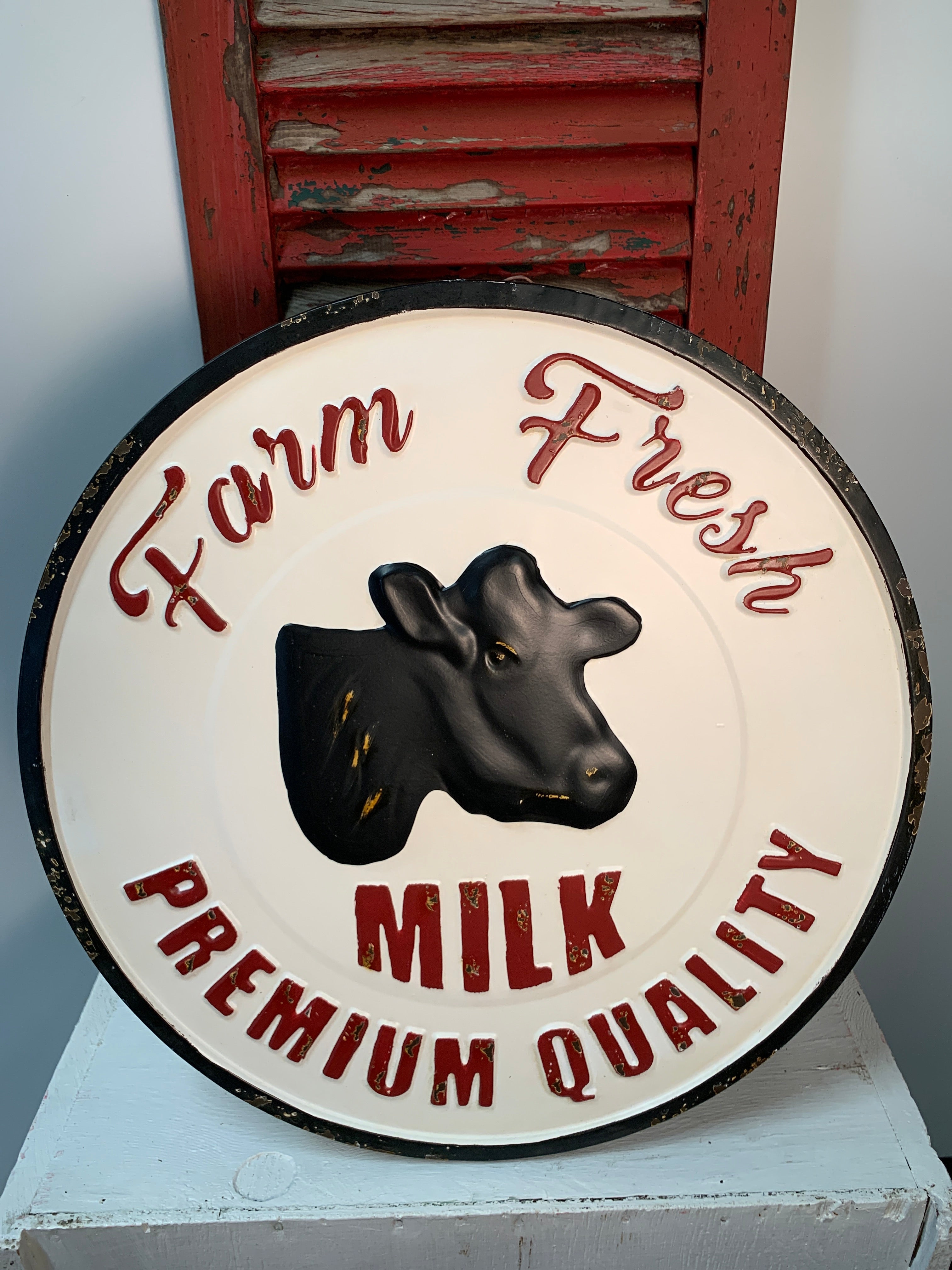 Farm Fresh Milk Circle Sign – Pandy's Garden Center