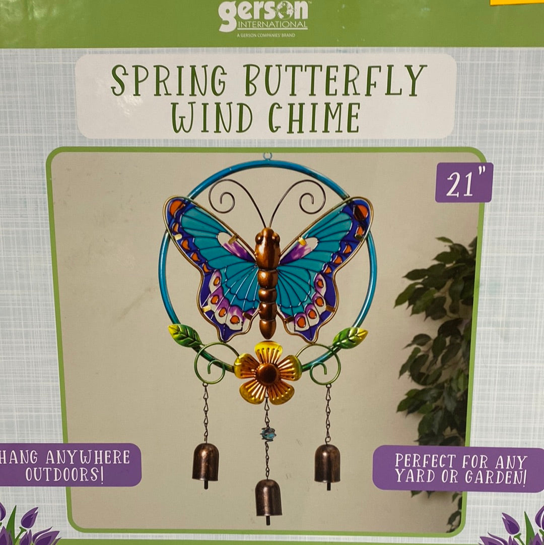 Spring Butterfly Wind Chime 21"