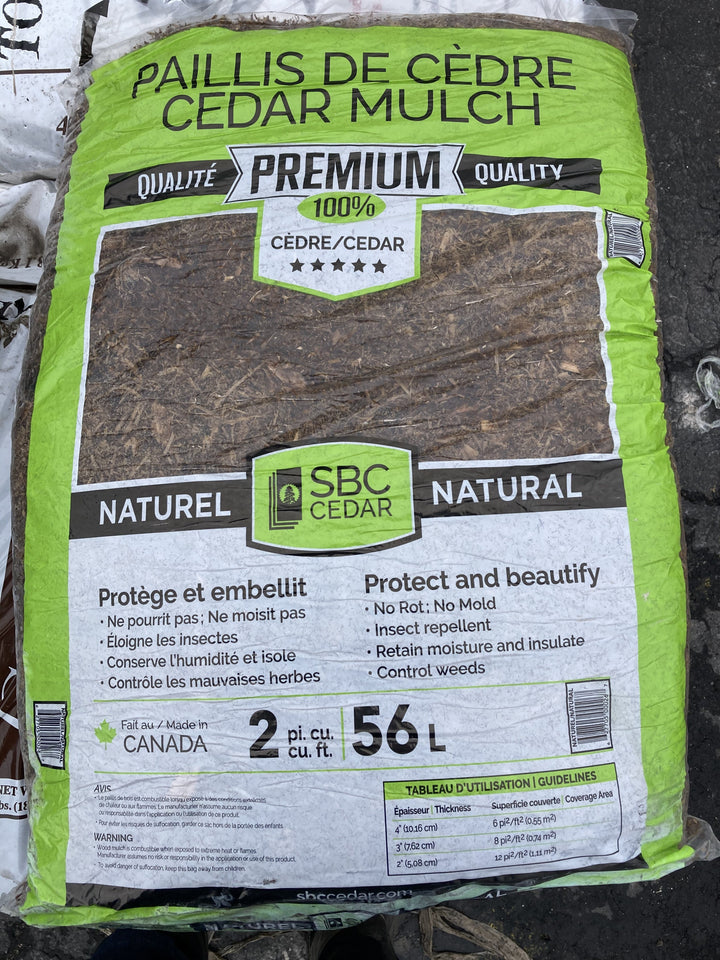 Natural Cedar Mulch - Bagged 2 Cubic Ft. Bag