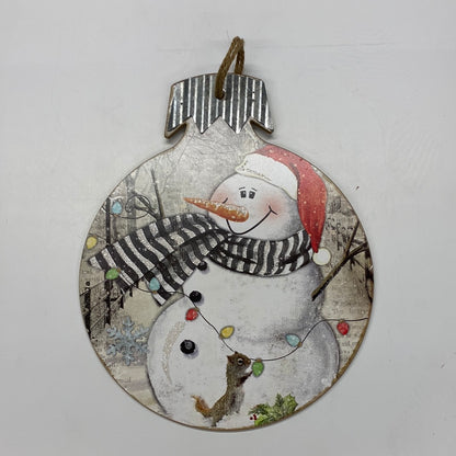 Holiday Snowman Ornament Sign