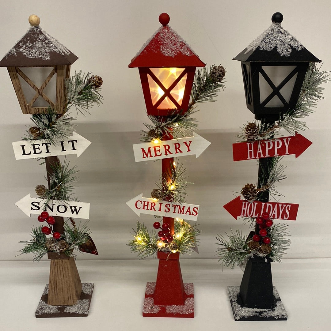 Holiday Battery Powered Street Lamp (23.2"H)
