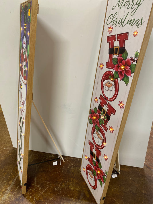 47.2”H Lighted Wood Holiday Sign